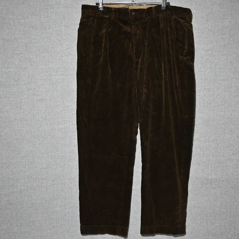 Polo Ralph Lauren Ethan Pant Mens Pleated Corduroy 40/30 Brown